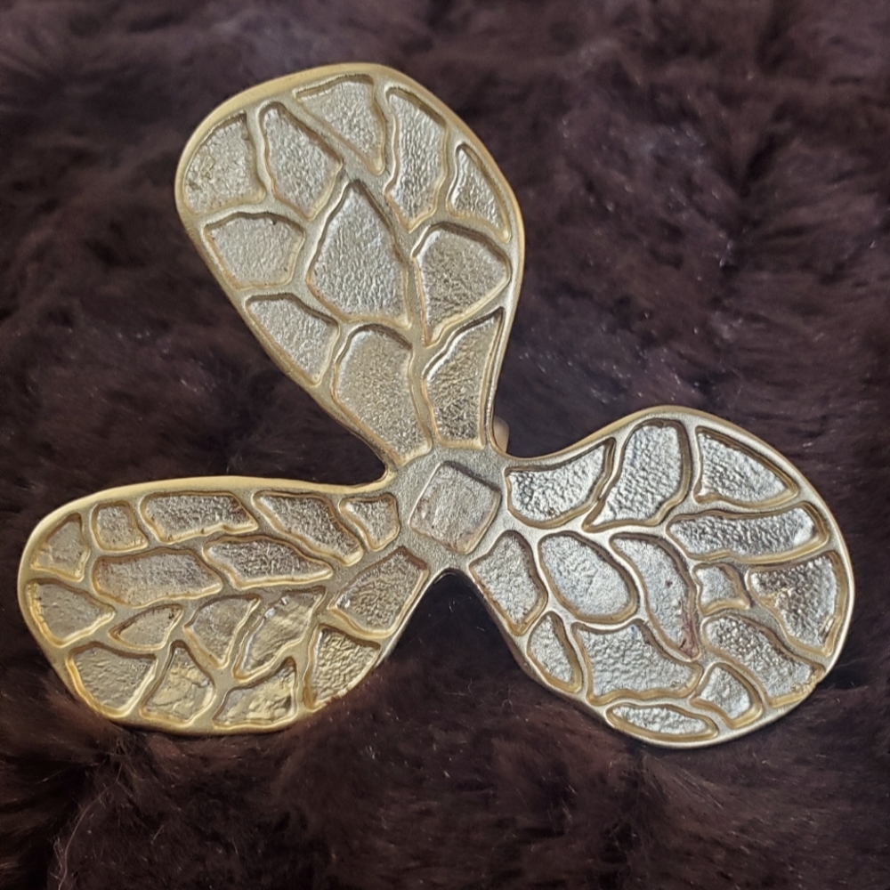 Nwot Gold Statement Ring, Adjustable Size - image 1